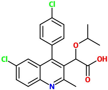 (image for) MC080077 [6-Chloro-4-(4-chlorophenyl)-2-methyl-3-quinolinyl](isopropoxy)acetic acid